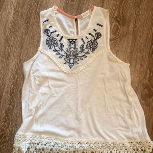 White Altar’d State Sleeveless Eyelet Top